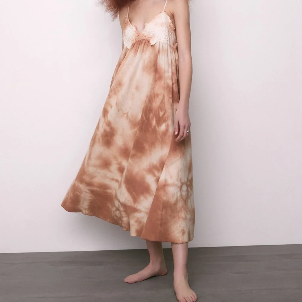 Zara Tie Dye MIDI/ Maxi Dress - Picture 3 of 12